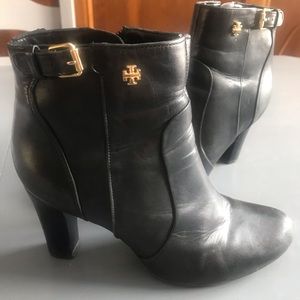 Tory Burch Black Leather Ankle Boots👢